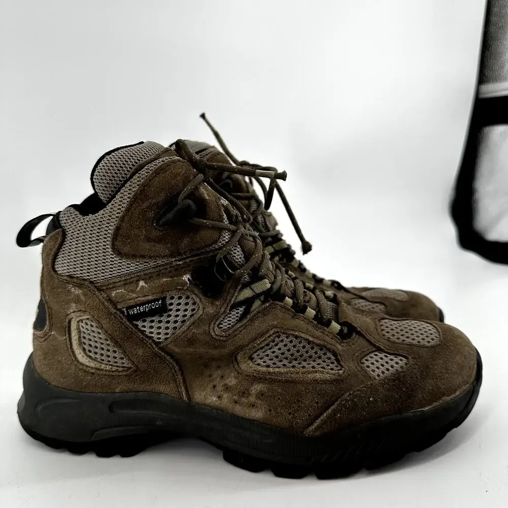 Vasque Breeze Youth Hiking Boots Lace Up Waterproof Leather Outdoor Tan 5M